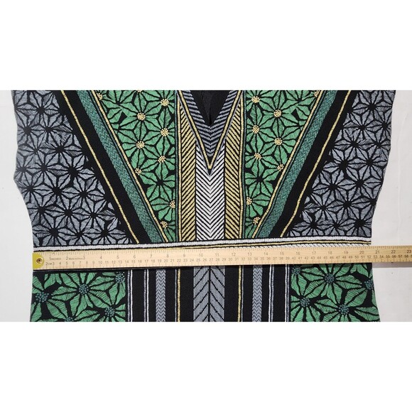 Zara Aztec Metal Tribal Sleeveless Raw Edge Hem Sheath Dress Womens Size XL - Picture 11 of 15